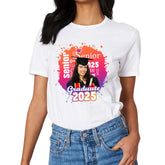Personalized Graduate Photo T-Shirt - Multi Color Background